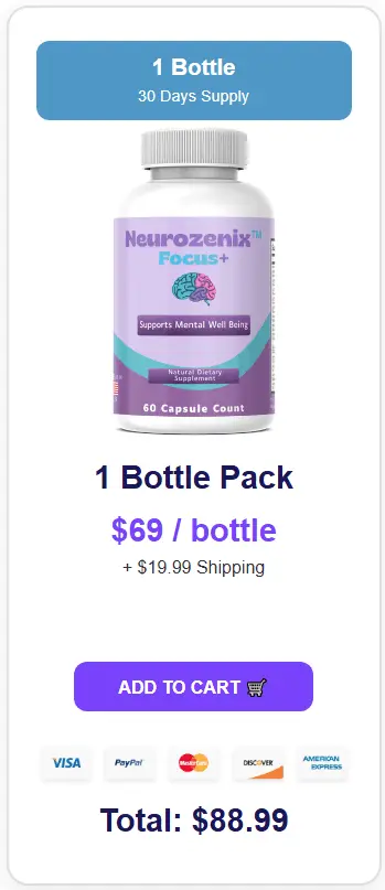 Buy Neurozenix Focus+ 1 Bottle